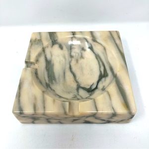 Large heavy vintage marble ashtray